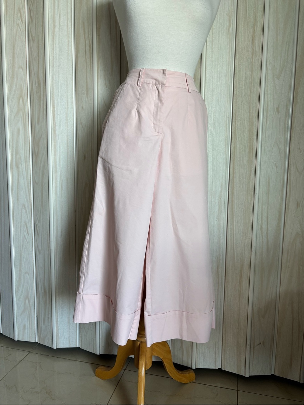 Women's High-Waist Wide Leg Culottes - Light Pink
